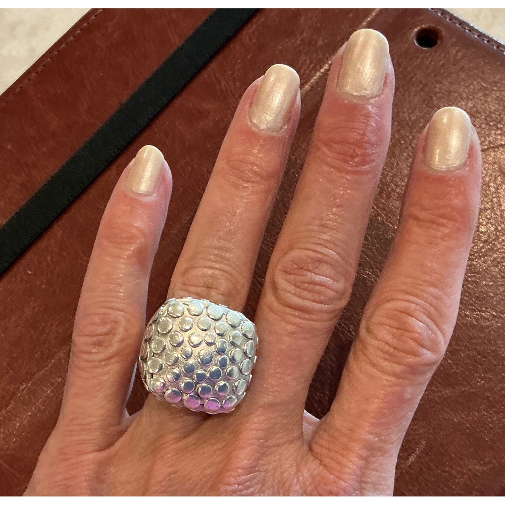 John Hardy Statement Ring Sterling Silver 925‎ Dot Textured
